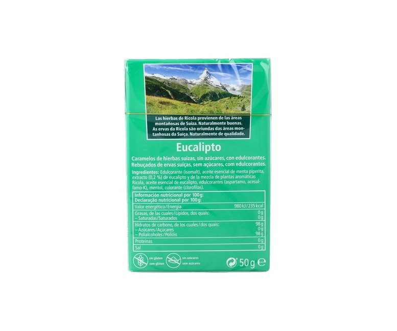 Caramelos de eucalipto sin azúcar 50 g Ricola