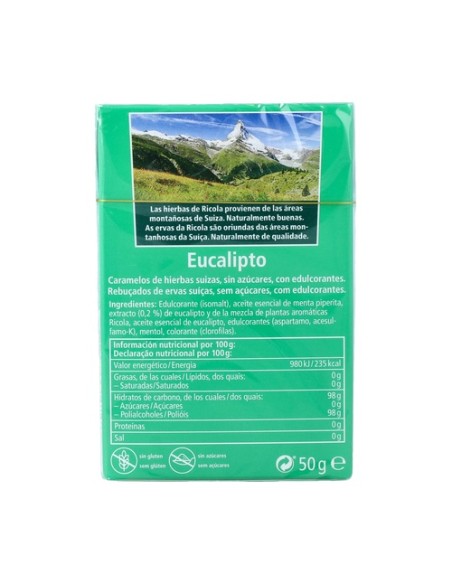 Caramelos de eucalipto sin azúcar 50 g Ricola