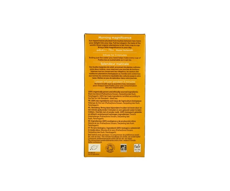 Té Elegant English Breakfast BIO 20 bolsitas infusoras Pukka