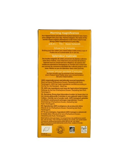 Té Elegant English Breakfast BIO 20 bolsitas infusoras Pukka
