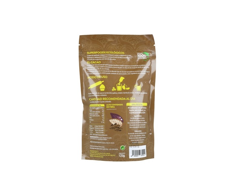 Cacao nibs Bio 125 g Sol Natural