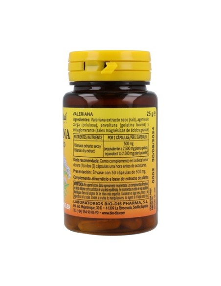 Valeriana 250mg (ext.seco) 50 cápsulas Nature essential