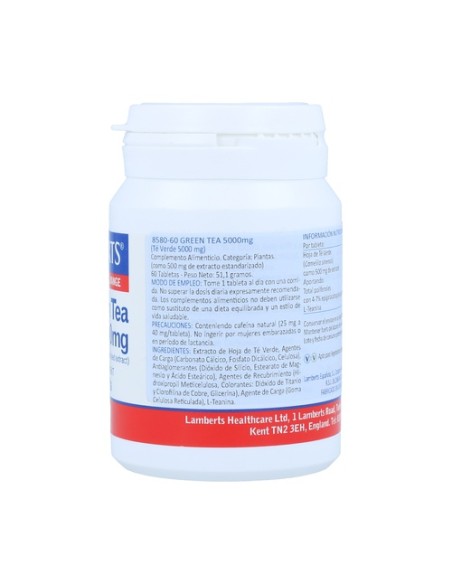 Té verde 60 tabletas de 5000mg Lamberts