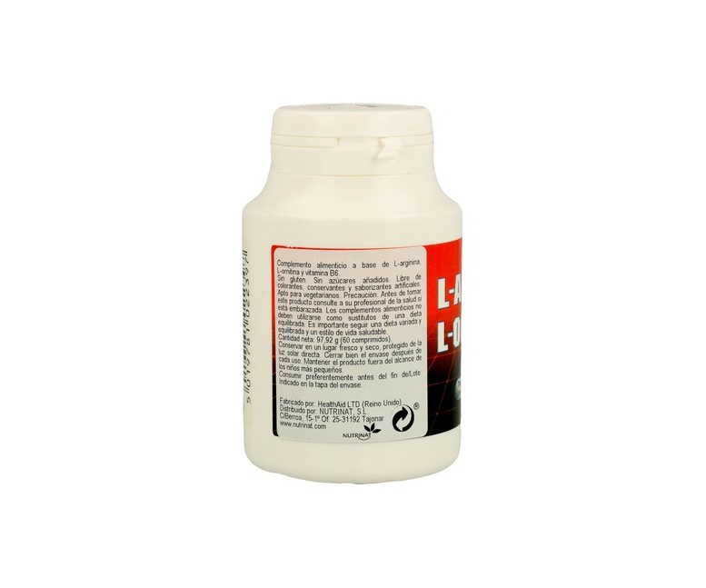 L-Arginina y L-Ornitine 60 comprimidos Health Aid