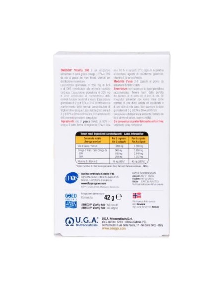 Omegor vitality 500 60 cápsulas Uga Nutraceuticals