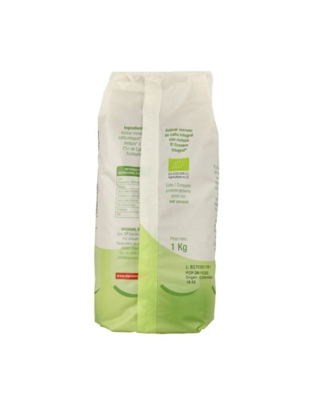 Azúcar moreno integral de caña con melaza Bio 1 kg El Granero Integral