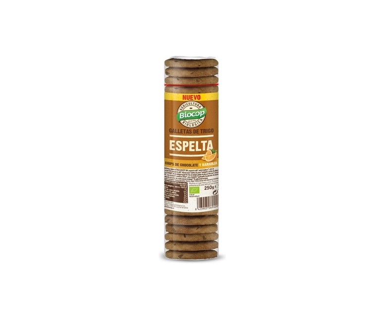Galleta espelta chips choco naranja 250 g Biocop