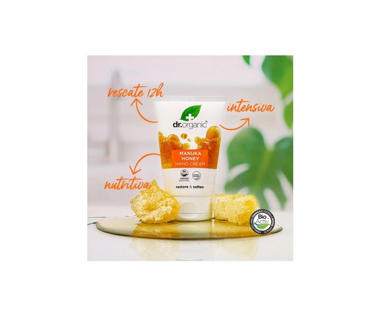 Crema manos y uñas Miel de Manuka Orgánica 125 ml de crema Dr. Organic