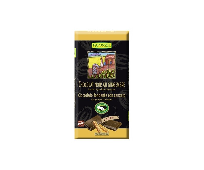 Tableta de chocolate con jengibre 80 g (Chocolate - Jengibre) Rapunzel