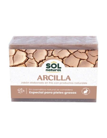 Jabón natural de arcilla para acné 100 g Sol Natural