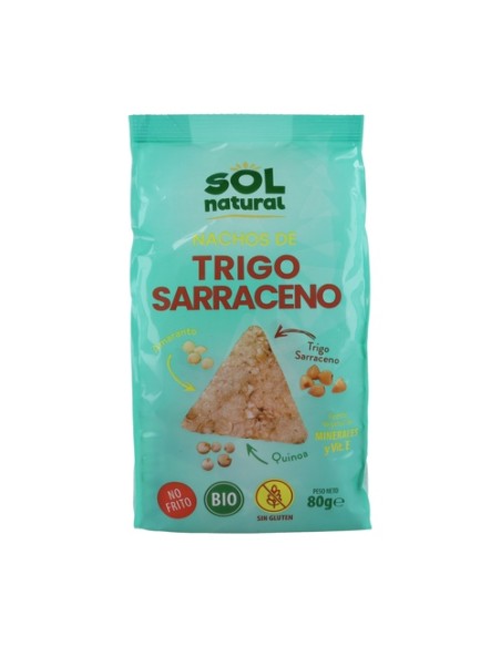 Nachos de trigo sarraceno, amaranto y quinoa sin gluten Bio 80 g Sol Natural