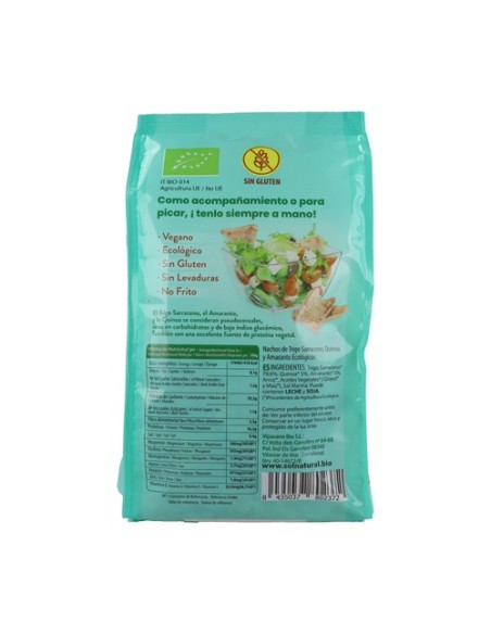 Nachos de trigo sarraceno, amaranto y quinoa sin gluten Bio 80 g Sol Natural