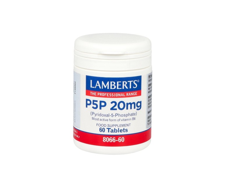 B6 20 mg (Piridoxal-5-Fosfato) 60 cápsulas Lamberts