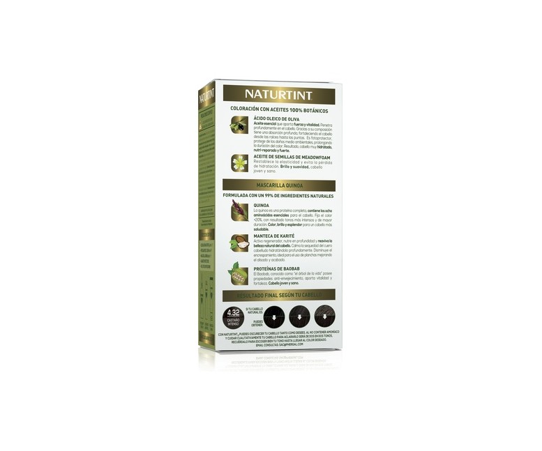 Naturtint Coloración Con Quinoa 4.32 - Castaño Intenso 1 unidad Naturtint