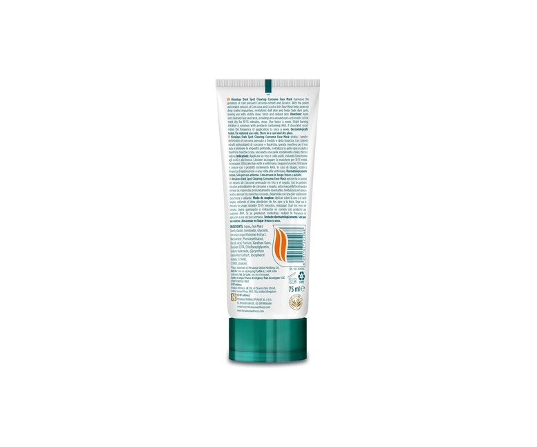 Mascarilla facial manchas oscuras cúrcuma 75 ml de crema Himalaya Herbals