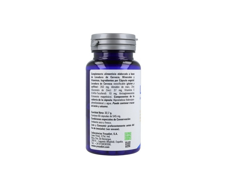 LevaZinc (Levadura Viva 350 Mg) 60 cápsulas vegetales de 350mg Hijas del Sol