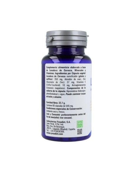 LevaZinc (Levadura Viva 350 Mg) 60 cápsulas vegetales de 350mg Hijas del Sol
