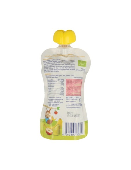 Bolsita de Manzana, Pera y Plátano 4m+ 100 g HiPP