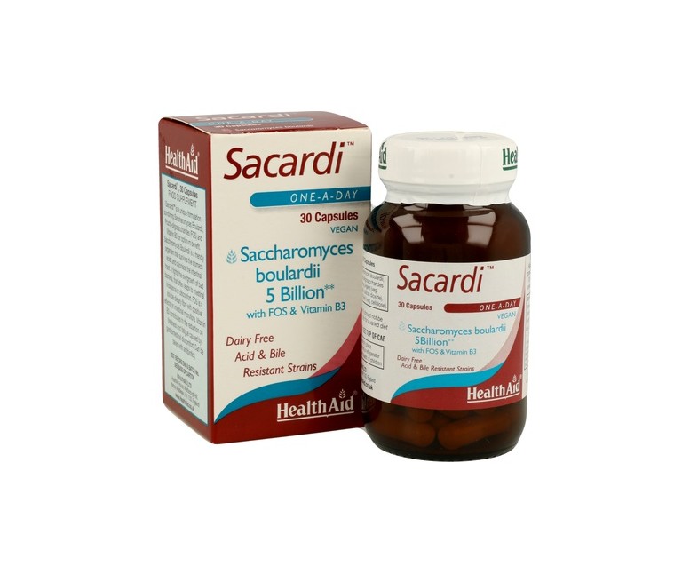 Sacardi (Saccharomyces Boulardii) 30 cápsulas vegetales Health Aid