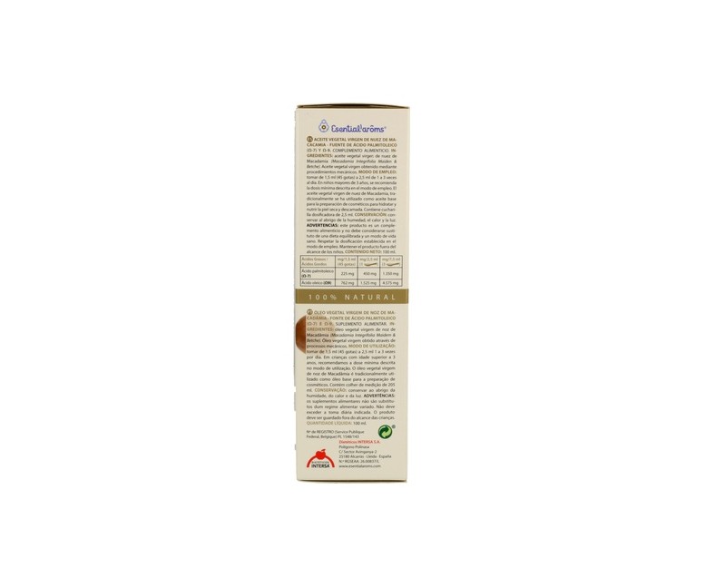 Nuez de Macadamia Aceite Vegetal Virgen 100 ml Esential Aroms