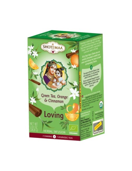 Infusión de té verde, naranja y canela 16 bolsitas infusoras de 1.8g Haris Treasures