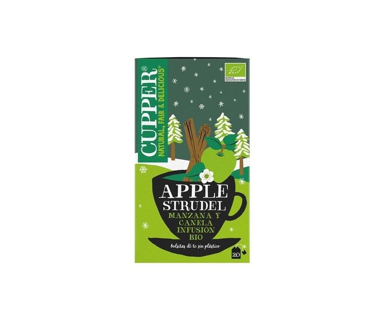 Infusión manzana y canela Bio 20 bolsitas infusoras de 2.5 g Cupper