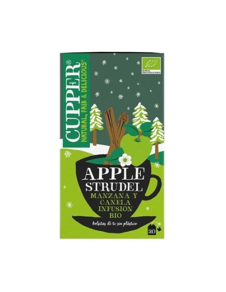 Infusión manzana y canela Bio 20 bolsitas infusoras de 2.5 g Cupper