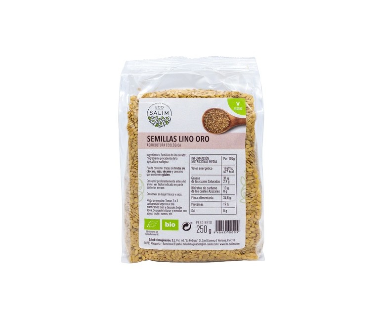 Semillas de lino oro Bio 250 g Eco Salim