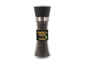 Molinillo de cristal con pimienta negra Bio