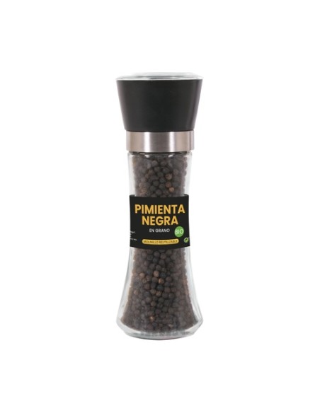Molinillo de cristal con pimienta negra Bio 85 g Sol Natural