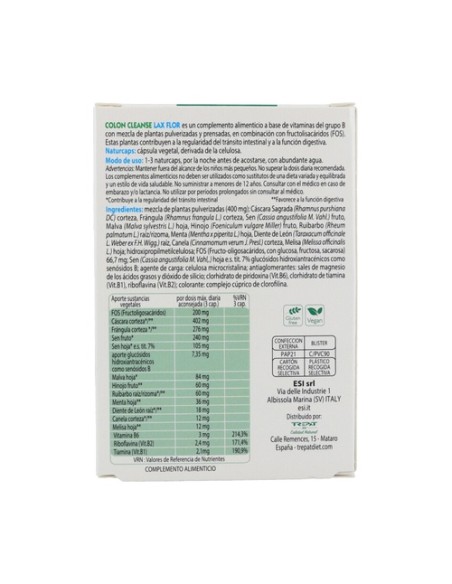 Colon cleanse lax flor 30 tabletas ESI