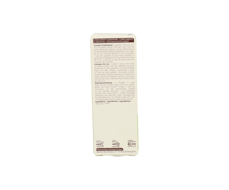 Pimienta Negra Aceite Esencial 5 ml de aceite esencial Pranarom