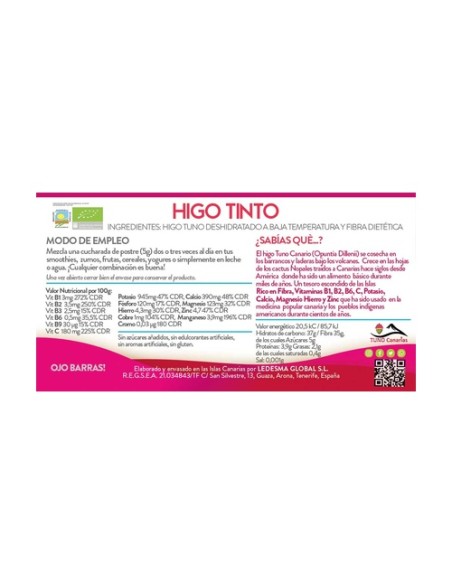 Higo tinto polvo eco 200 g de polvo Higo Tinto