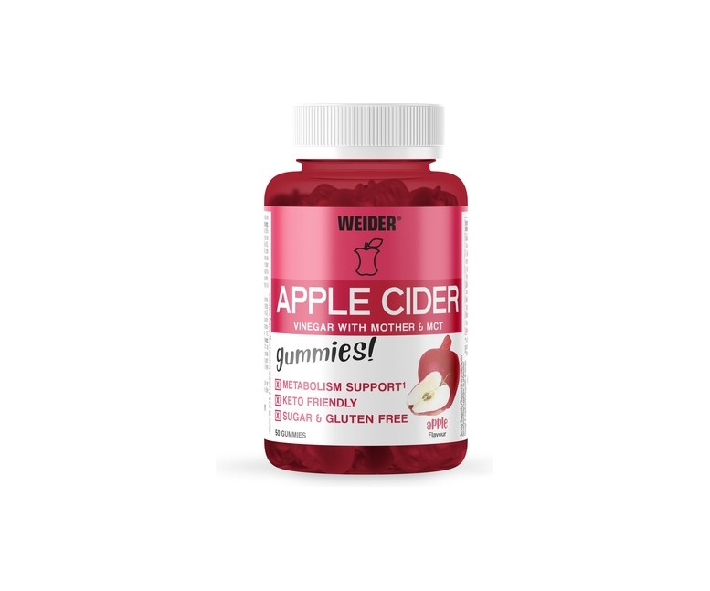 Gominolas de vinagre de sidra de manzana 50 gominolas (Manzana) Weider