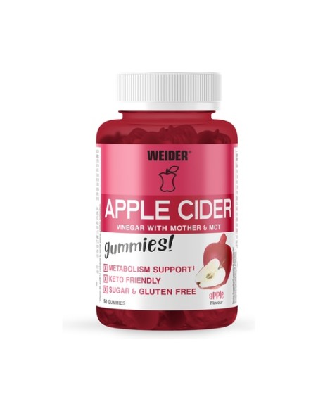 Gominolas de vinagre de sidra de manzana 50 gominolas (Manzana) Weider