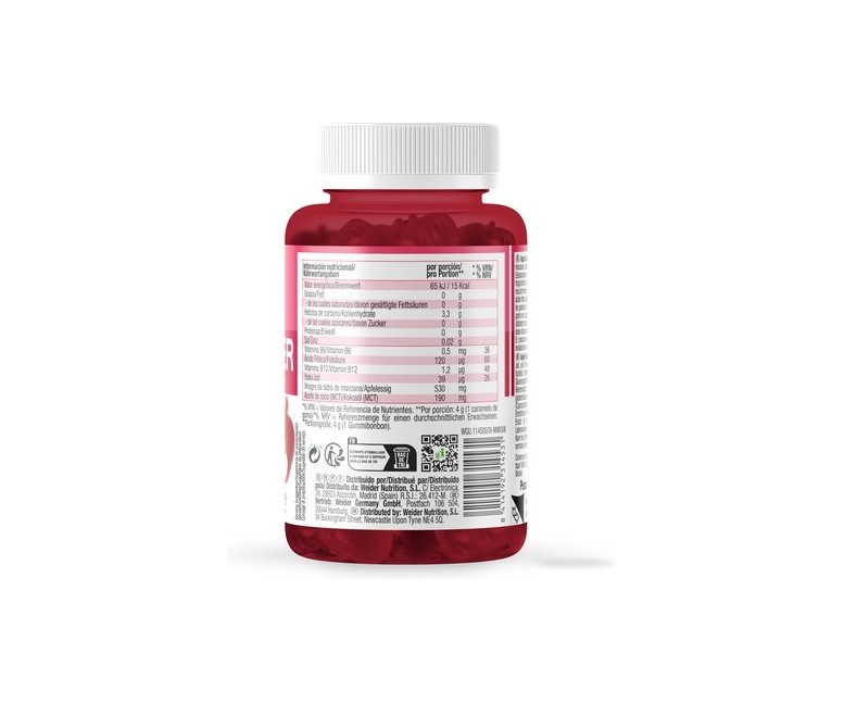Gominolas de vinagre de sidra de manzana 50 gominolas (Manzana) Weider