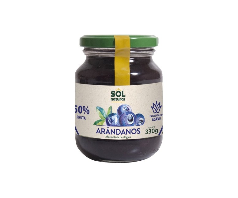 Mermelada de arándanos con sirope de agave Bio 330 g Sol Natural
