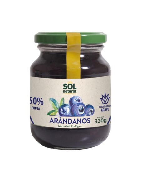 Mermelada de arándanos con sirope de agave Bio 330 g Sol Natural