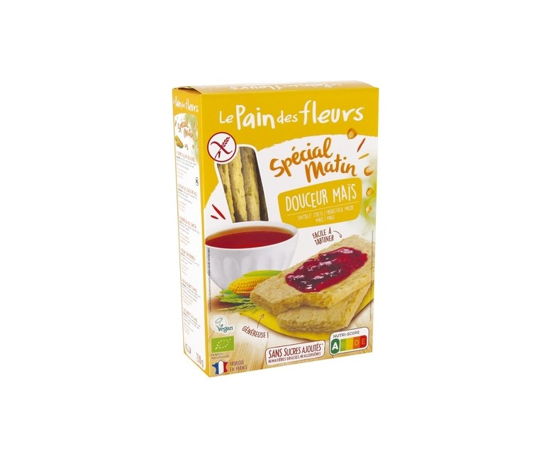 Tostadas Crujientes de Maíz Spécial Matin Bio Sin Gluten 230 g Le pain des fleurs