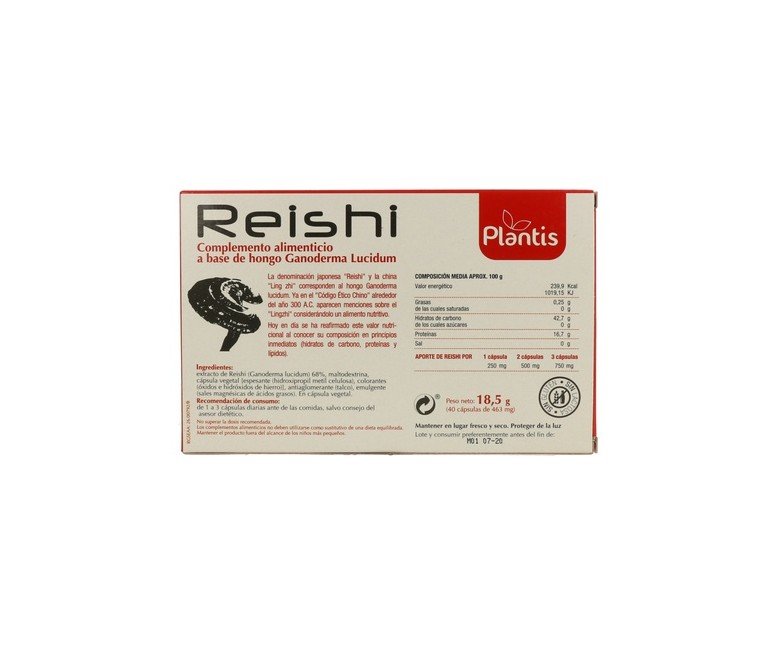 Reishi 40 cápsulas Plantis