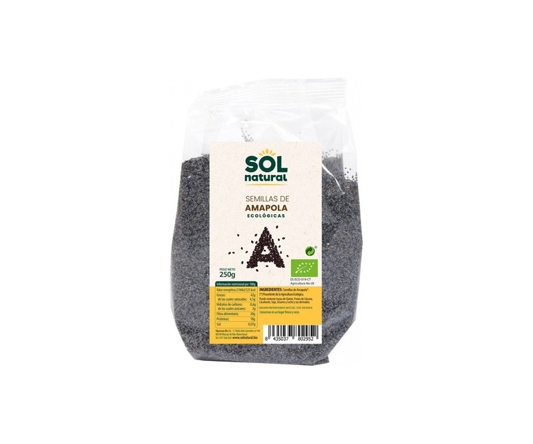 Semillas de amapola Bio 250 g Sol Natural