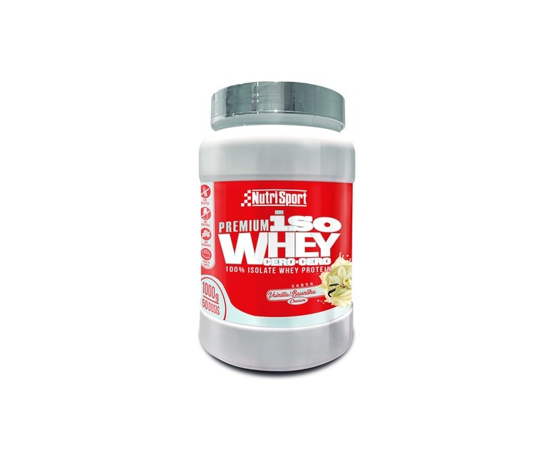 Proteína Premium Iso Whey Cero Cero 1 kg (Vainilla) Nutrisport