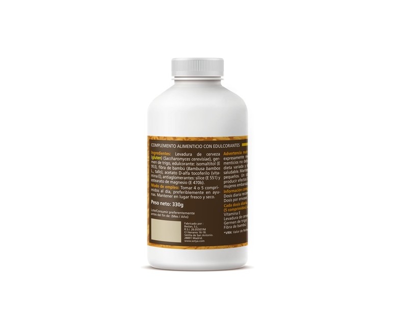 Levadura de Cerveza y Germen de Trigo 550 comprimidos de 600mg Sotya