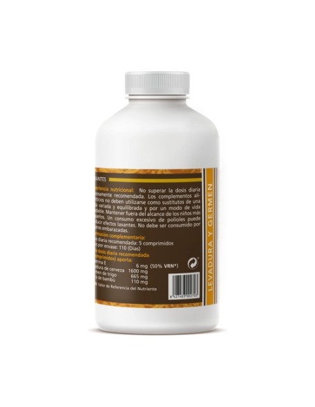 Levadura de Cerveza y Germen de Trigo 550 comprimidos de 600mg Sotya