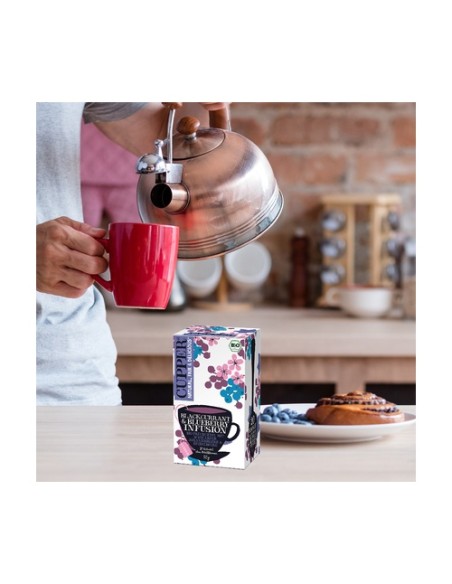 Infusión grosella negra y arándanos Bio 20 bolsitas infusoras Cupper