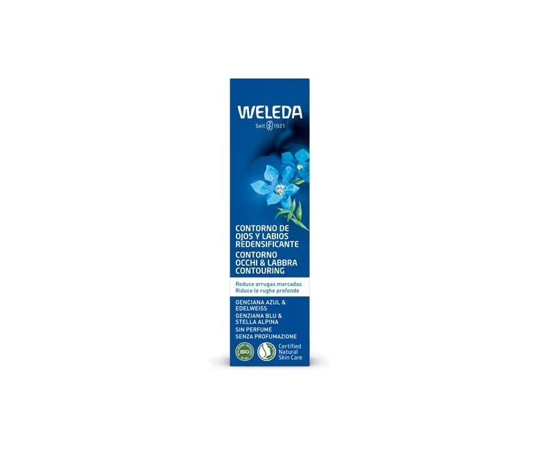 Contorno de ojos y labios redensificante de genciana azul y edelweiss 10 ml de crema Weleda