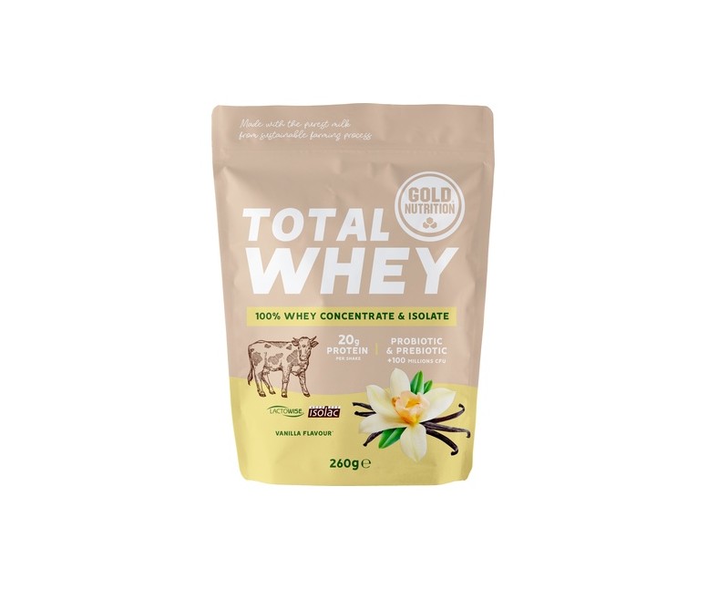 Total whey vainilla 260 g de polvo (Vainilla) Gold Nutrition