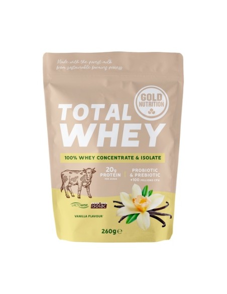 Total whey vainilla 260 g de polvo (Vainilla) Gold Nutrition