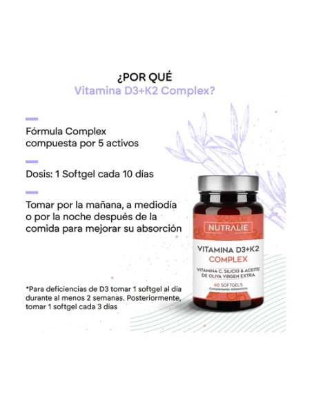 Vitamina D3+K2 complex 60 perlas Nutralie