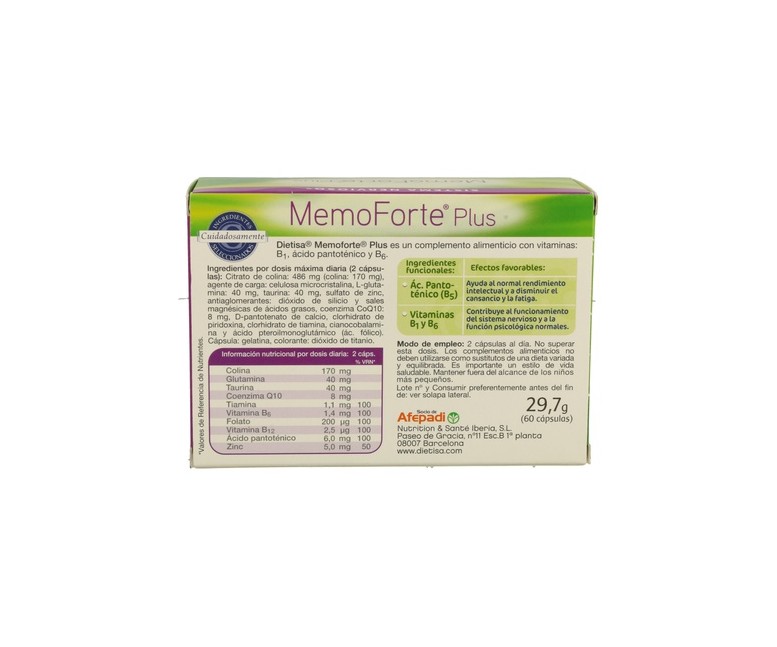 Memoforte Plus 60 perlas Dietisa